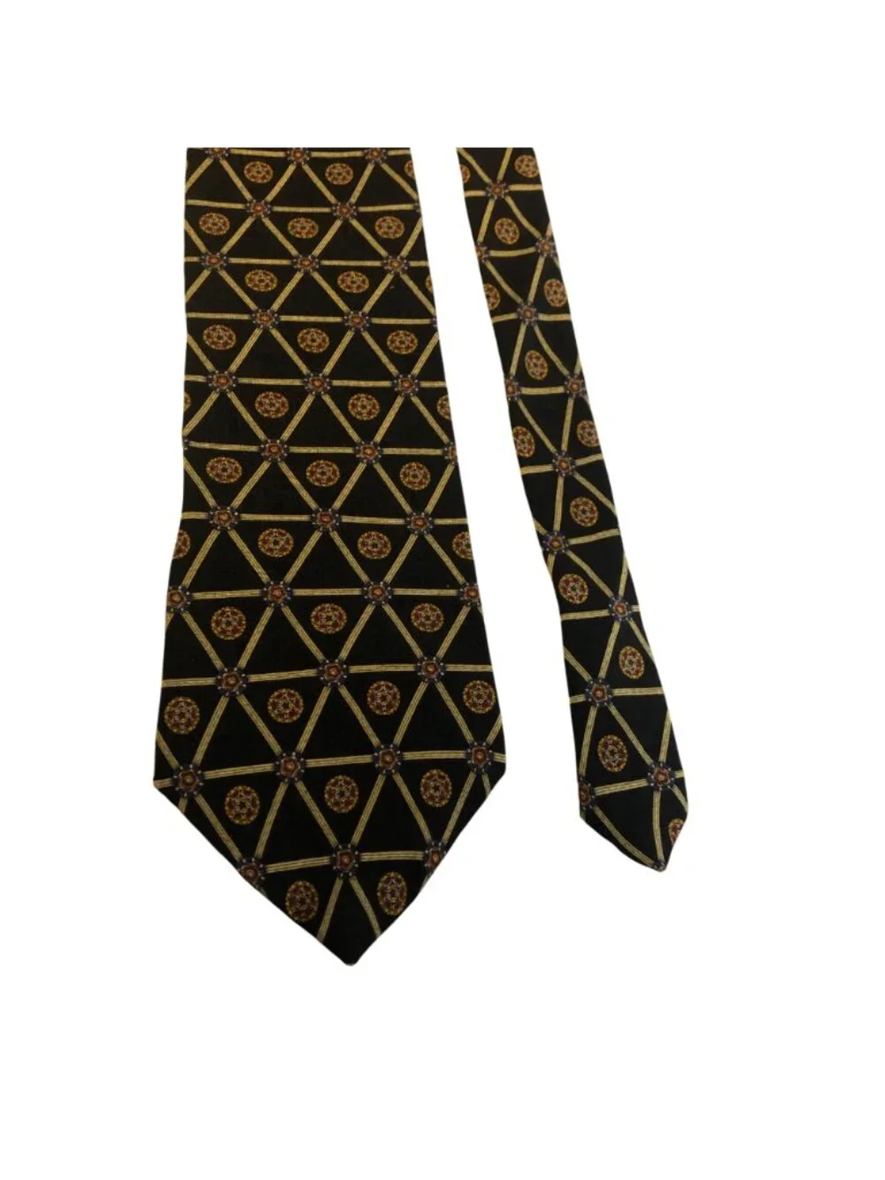 Resilio Silk Tie Black Geometric Men Necktie Accessory Office Work Formal Gift